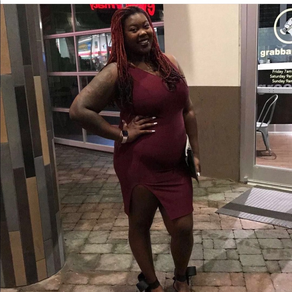 Maroon Bodycon Dress